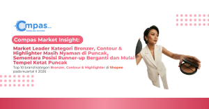 Top 10 brand kategori bronzer, contour & highlighter di Shopee kuartal II 2026 dengan perubahan posisi runner-up dan kompetisi market share di papan atas